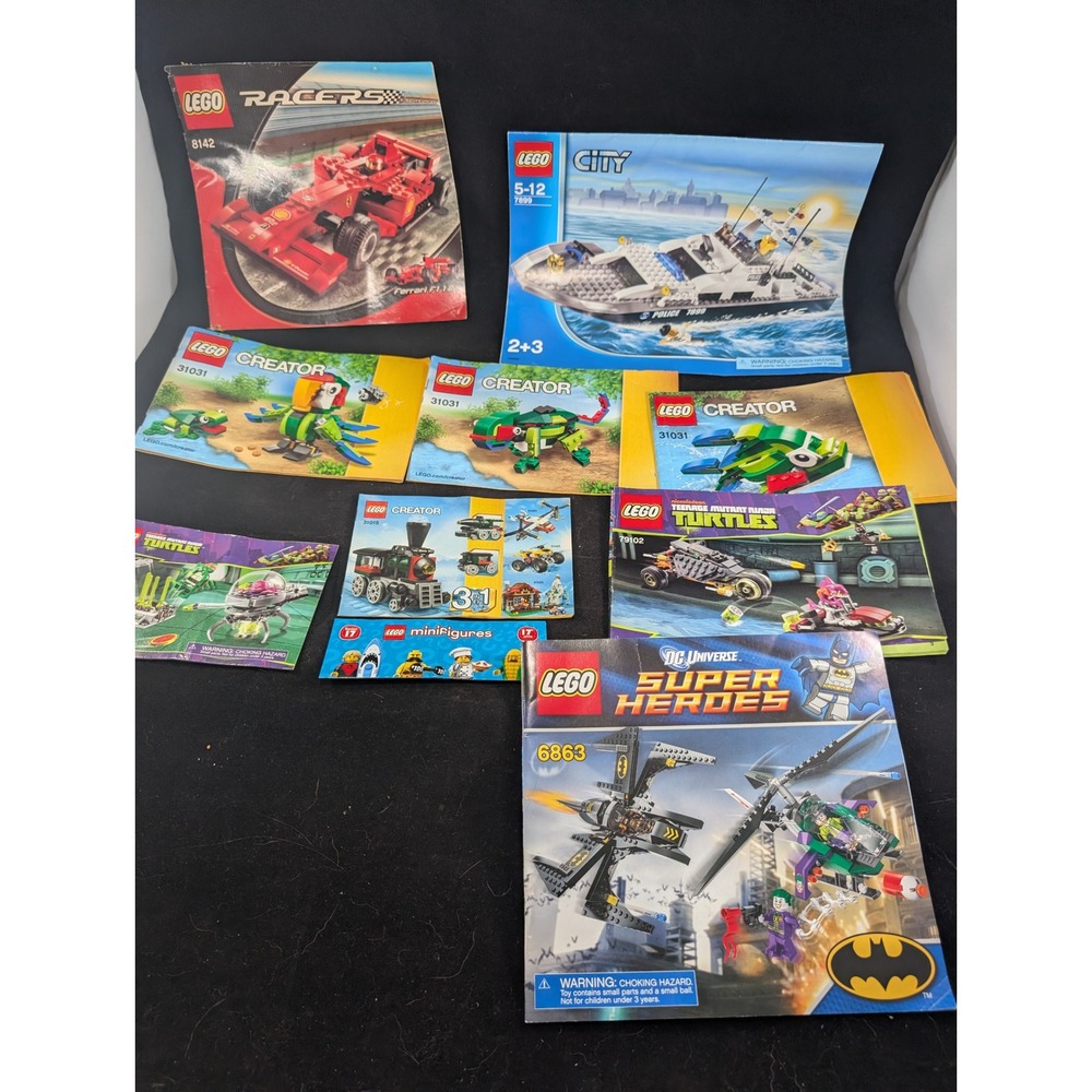 LEGO Instruction Manuals Lot Racers Ferrari 8142 DC Super‎ Heroes 6863 City TMNT